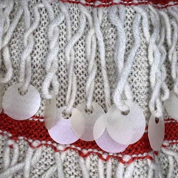 Lulumari Womens Long Sleeve Orange Cardigan Sweater Boho loose knit Disc Sz M - Picture 4 of 11